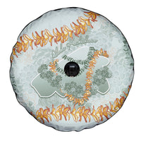 Hawaii Kaho'olawe Island Flowers Lei Spare Tire Cover Silver Hinahina Kū Kahakai