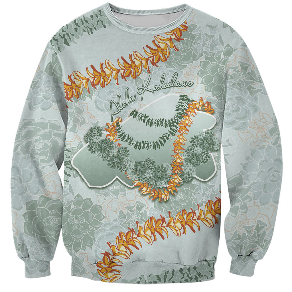 Hawaii Kaho'olawe Island Flowers Lei Sweatshirt Silver Hinahina Kū Kahakai LT7 Unisex Silver - Polynesian Pride