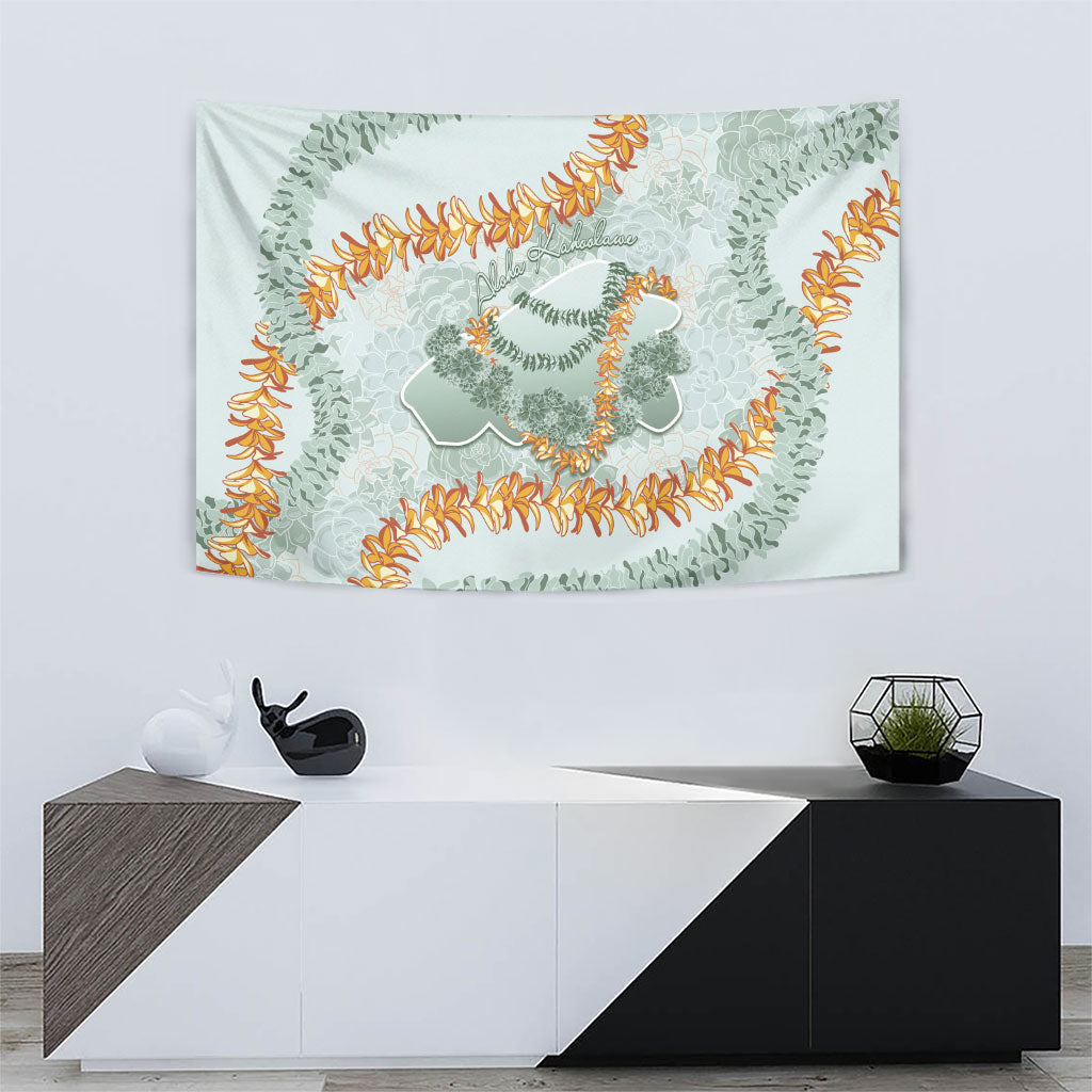 Hawaii Kaho'olawe Island Flowers Lei Tapestry Silver Hinahina Kū Kahakai