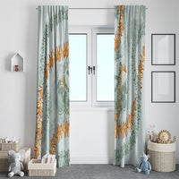 Hawaii Kaho'olawe Island Flowers Lei Window Curtain Silver Hinahina Kū Kahakai