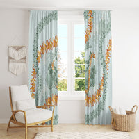 Hawaii Kaho'olawe Island Flowers Lei Window Curtain Silver Hinahina Kū Kahakai
