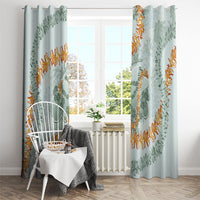 Hawaii Kaho'olawe Island Flowers Lei Window Curtain Silver Hinahina Kū Kahakai