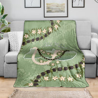 Hawaii Molokai Island Flowers Lei Blanket Kukui Nut Mossy Green