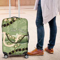 Hawaii Molokai Island Flowers Lei Luggage Cover Kukui Nut Mossy Green