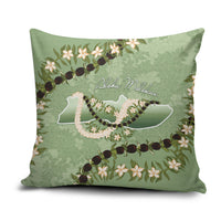 Hawaii Molokai Island Flowers Lei Pillow Cover Kukui Nut Mossy Green