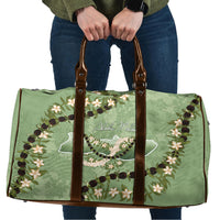 Hawaii Molokai Island Flowers Lei Travel Bag Kukui Nut Mossy Green