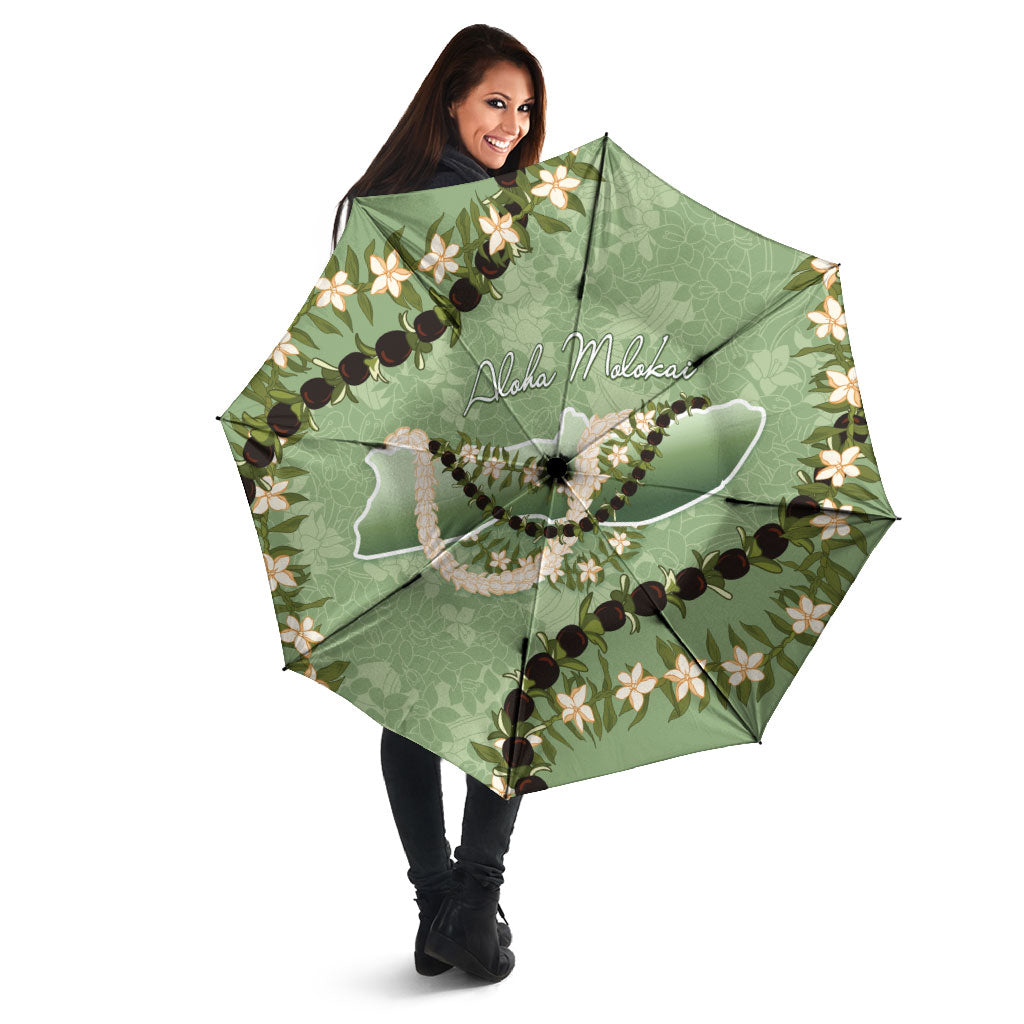 Hawaii Molokai Island Flowers Lei Umbrella Kukui Nut Mossy Green