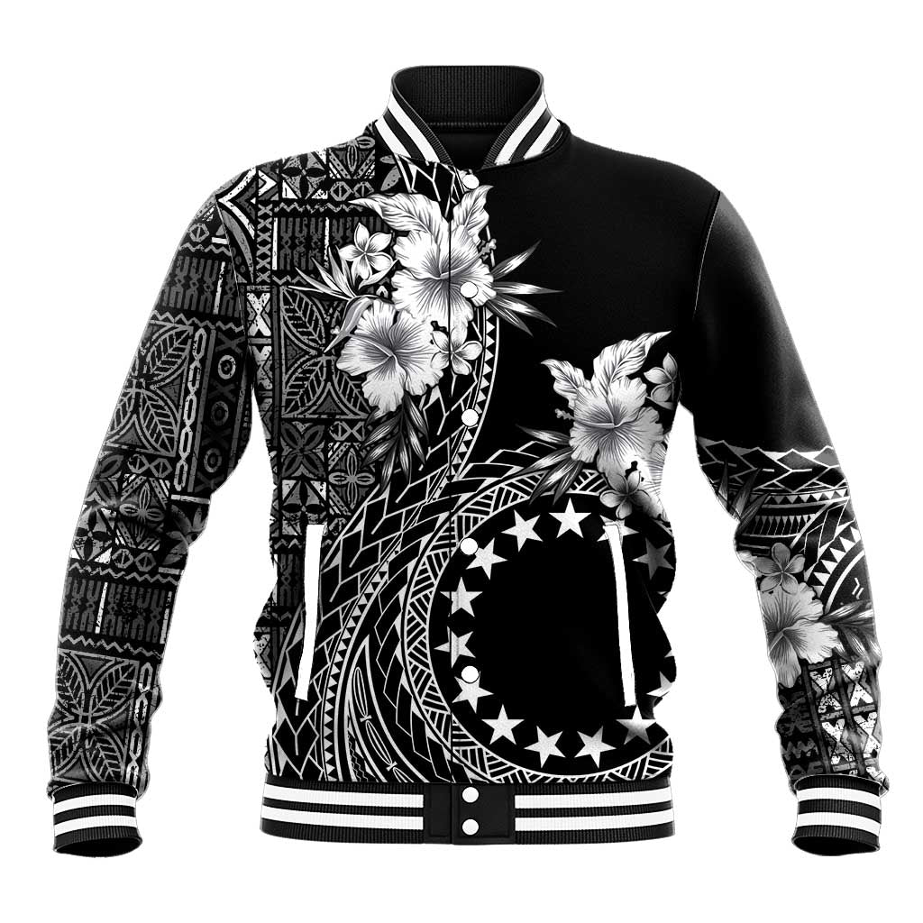 Kia Orana Cook Islands Baseball Jacket Tiare and Stars
