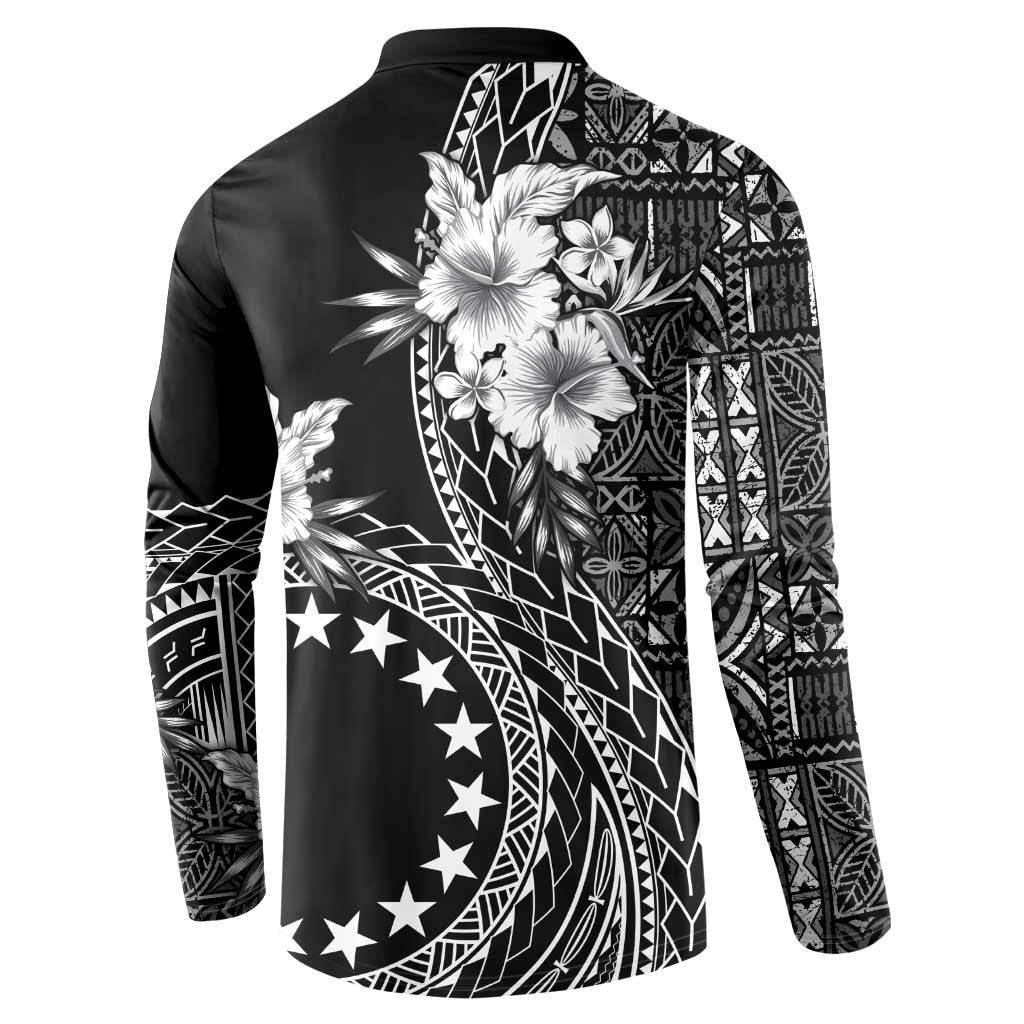 Kia Orana Cook Islands Button Sweatshirt Tiare and Stars