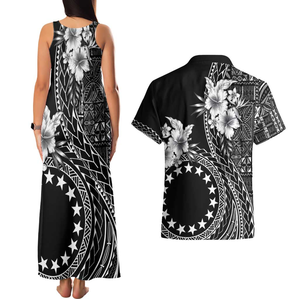 Kia Orana Cook Islands Couples Matching Tank Maxi Dress and Hawaiian Shirt Tiare and Stars