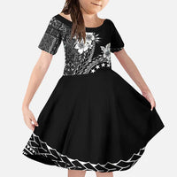 Kia Orana Cook Islands Family Matching Short Sleeve Bodycon Dress and Hawaiian Shirt Tiare and Stars LT7