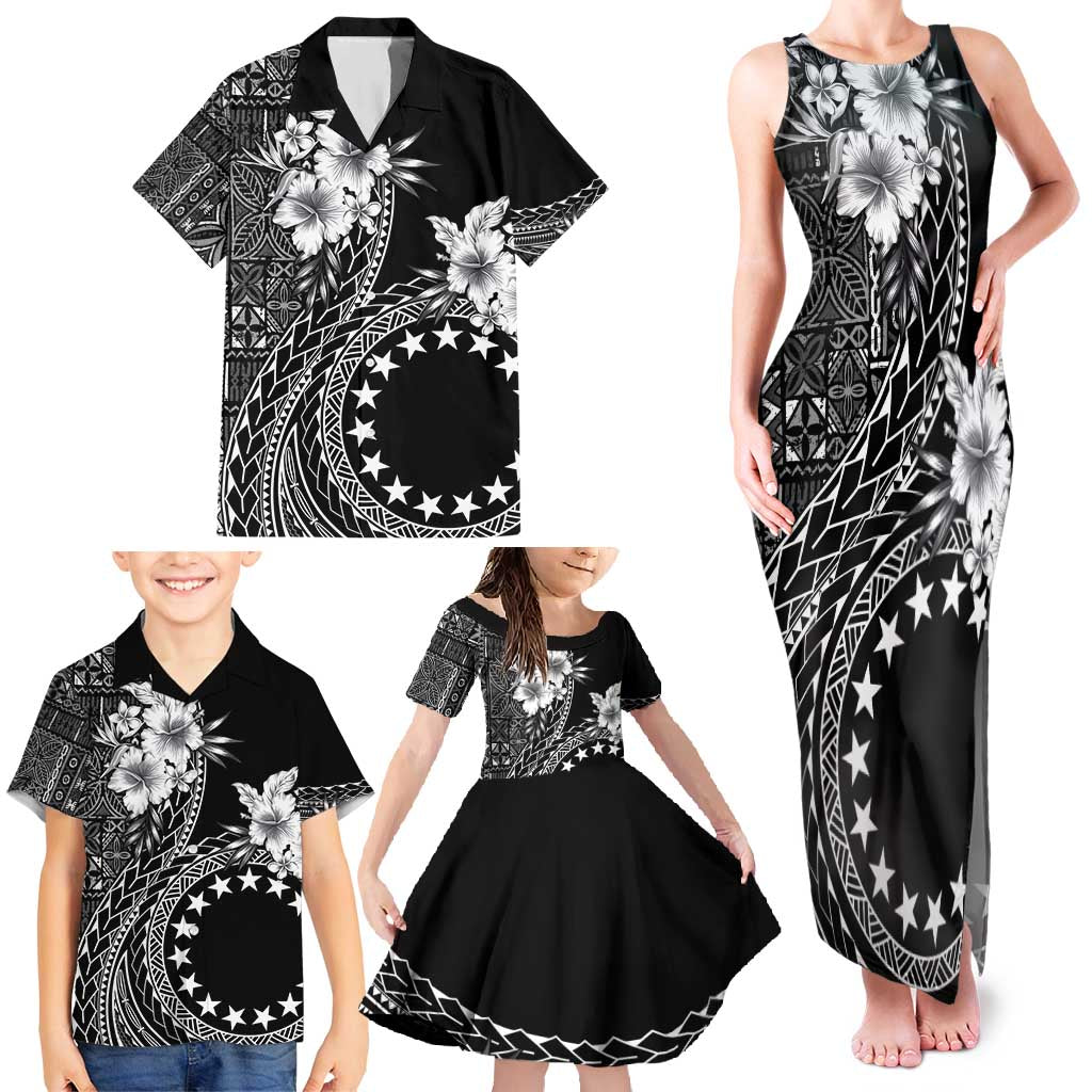 Kia Orana Cook Islands Family Matching Tank Maxi Dress and Hawaiian Shirt Tiare and Stars