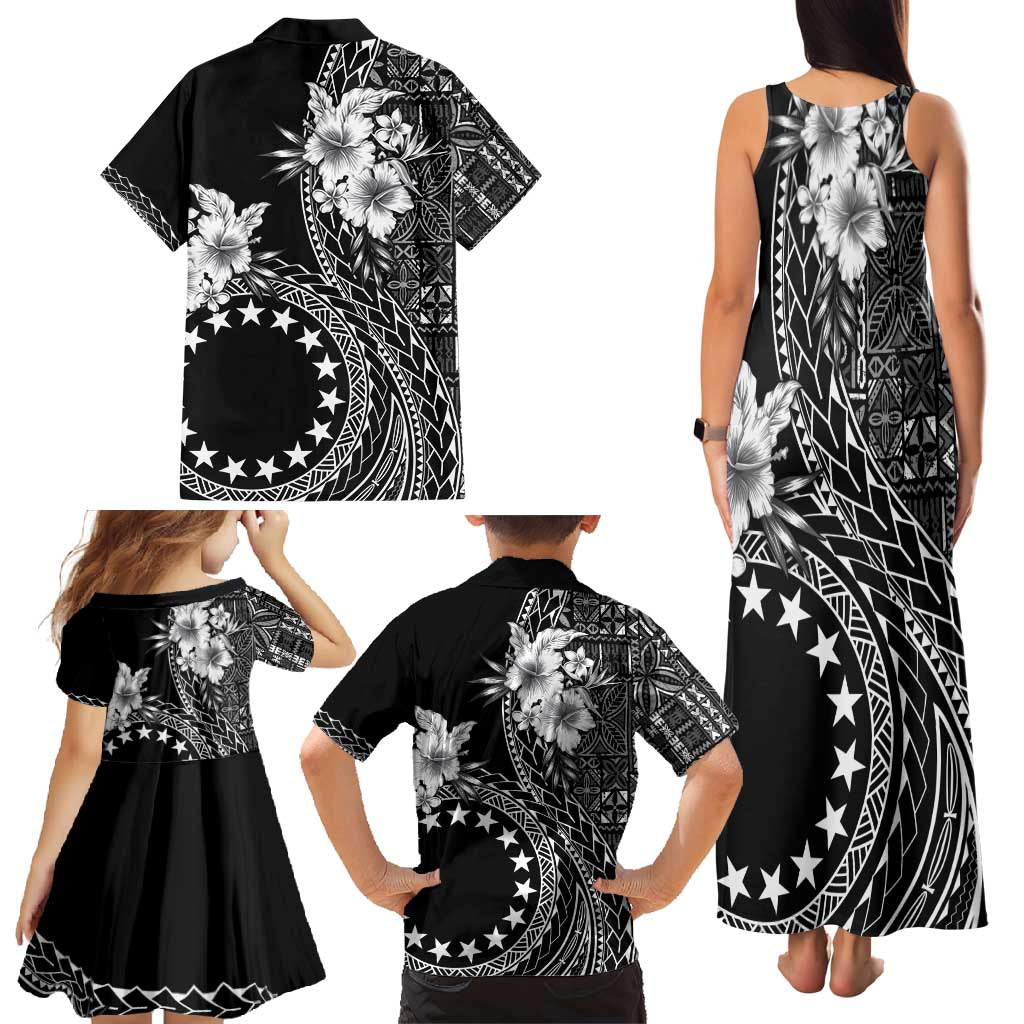 Kia Orana Cook Islands Family Matching Tank Maxi Dress and Hawaiian Shirt Tiare and Stars