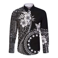 Kia Orana Cook Islands Long Sleeve Button Shirt Tiare and Stars