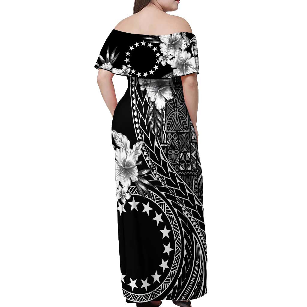 Kia Orana Cook Islands Off Shoulder Maxi Dress Tiare and Stars