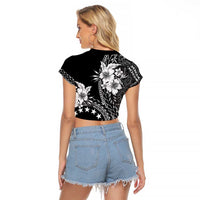 Kia Orana Cook Islands Raglan Cropped T Shirt Tiare and Stars