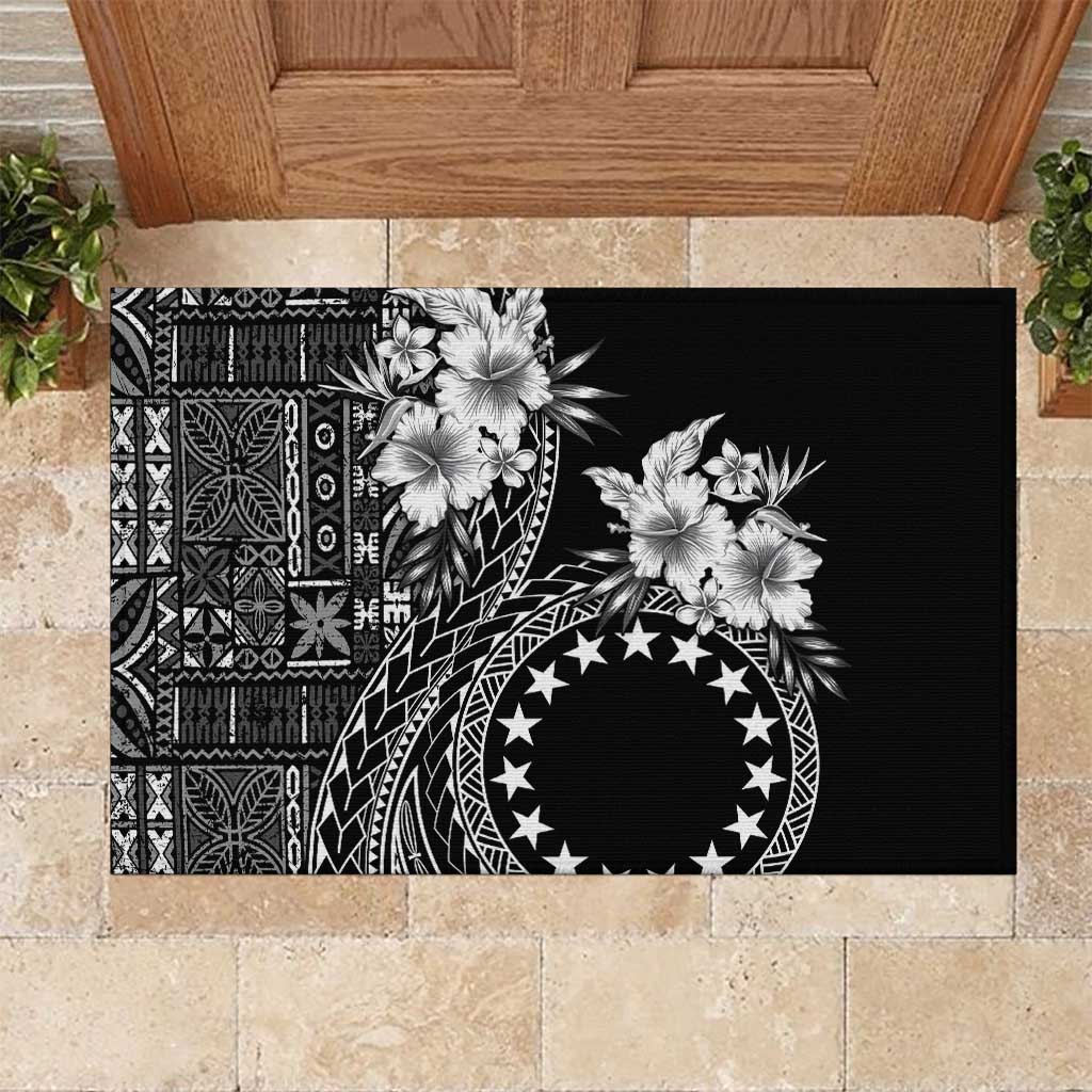 Kia Orana Cook Islands Rubber Doormat Tiare and Stars