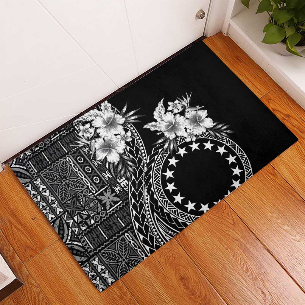 Kia Orana Cook Islands Rubber Doormat Tiare and Stars