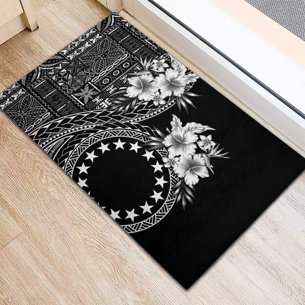 Kia Orana Cook Islands Rubber Doormat Tiare and Stars