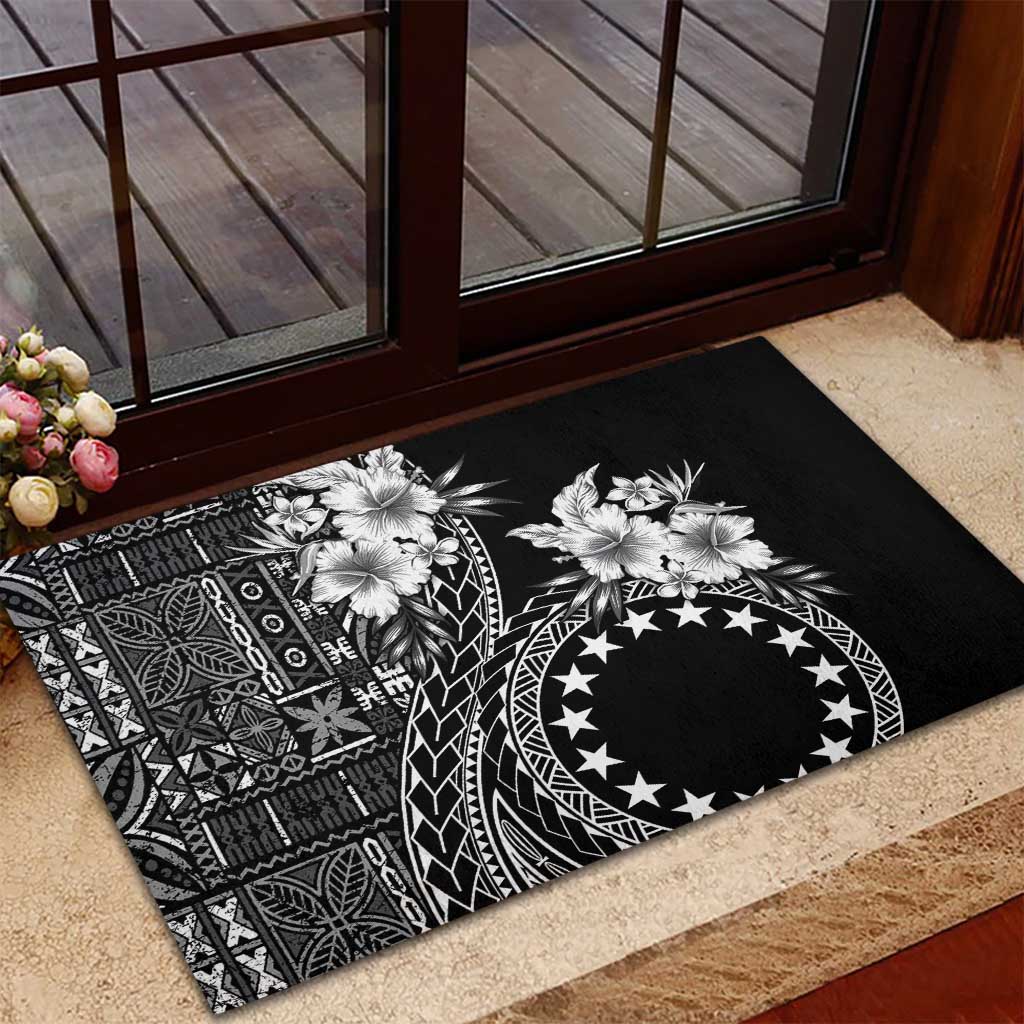 Kia Orana Cook Islands Rubber Doormat Tiare and Stars