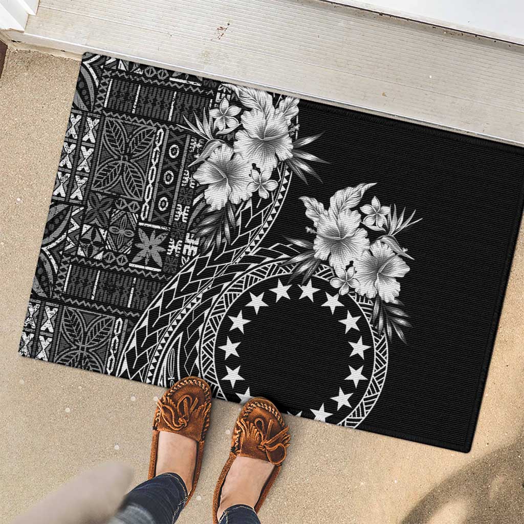 Kia Orana Cook Islands Rubber Doormat Tiare and Stars
