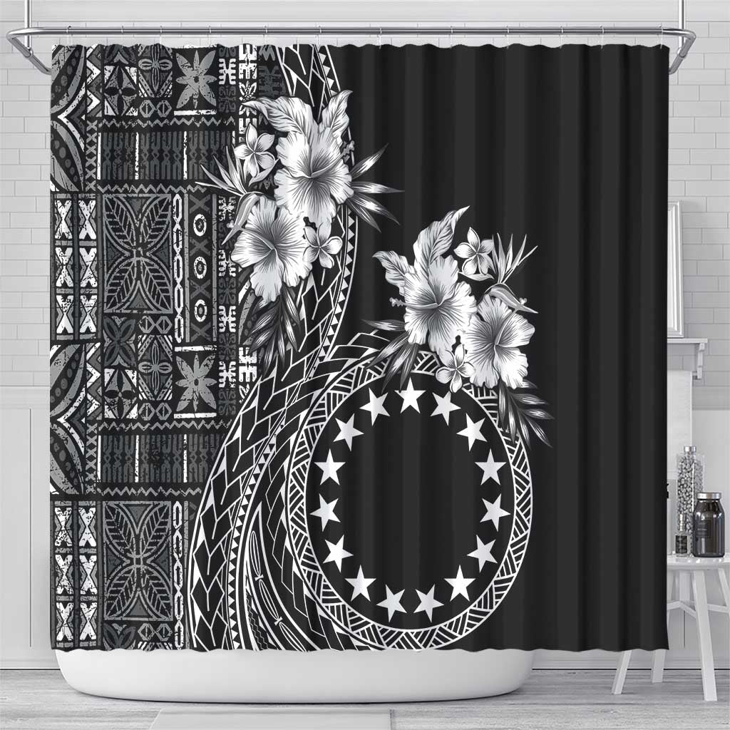 Kia Orana Cook Islands Shower Curtain Tiare and Stars
