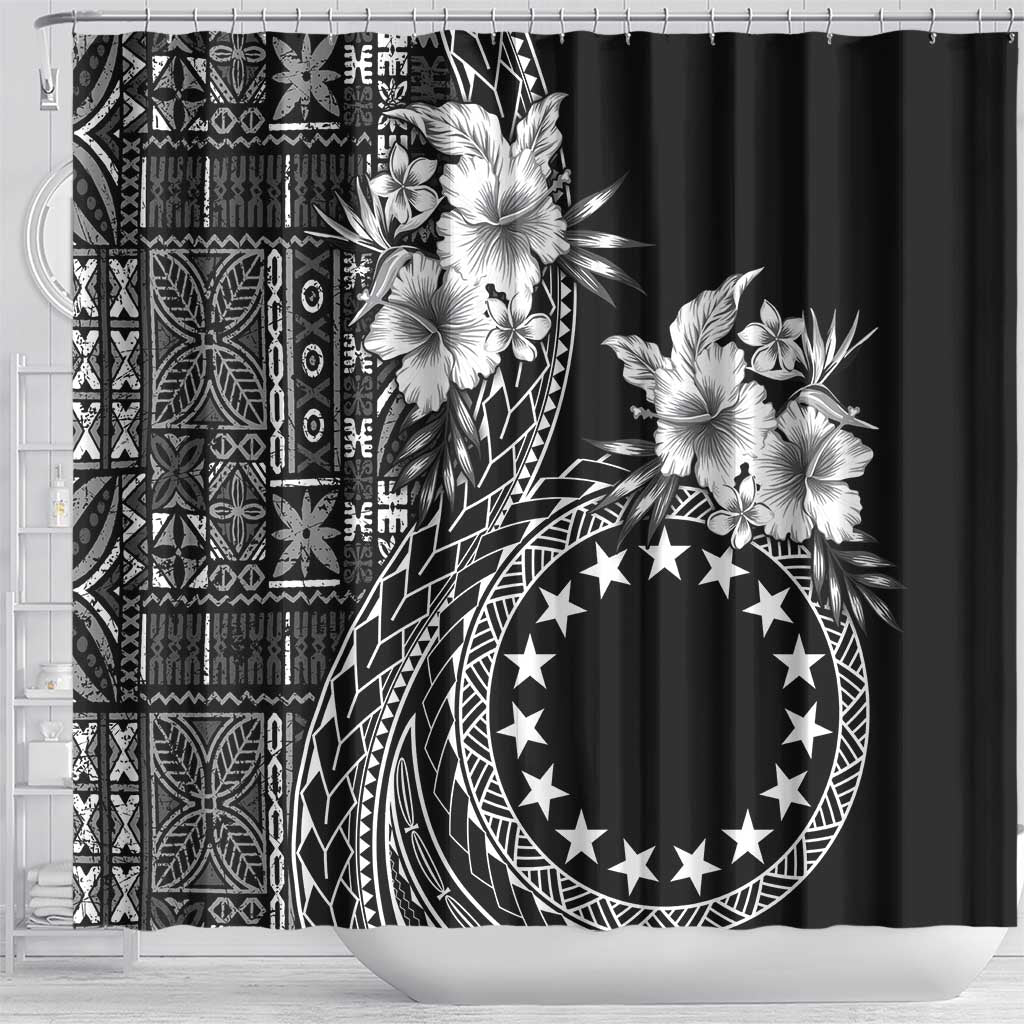 Kia Orana Cook Islands Shower Curtain Tiare and Stars