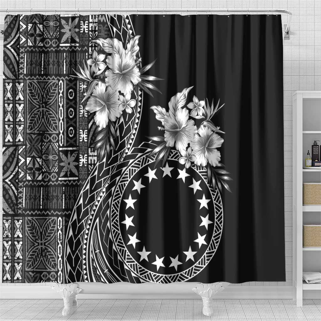 Kia Orana Cook Islands Shower Curtain Tiare and Stars