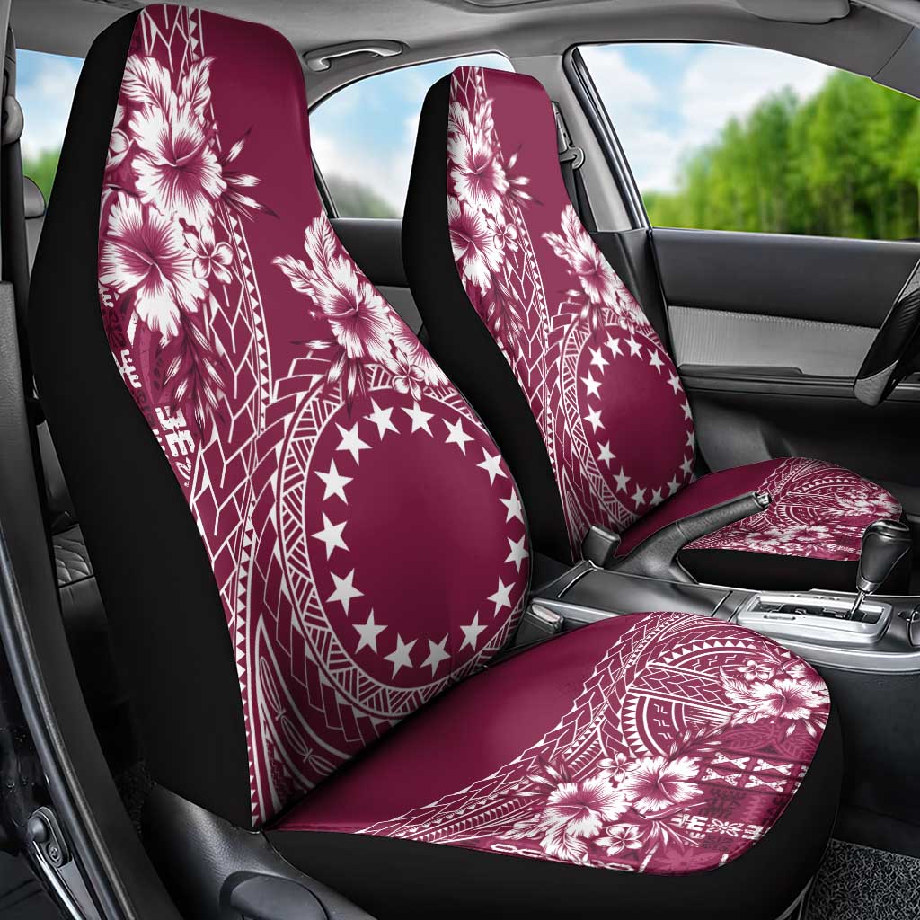 Kia Orana Cook Islands Car Seat Cover Tiare and Stars - Maroon