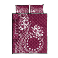 Kia Orana Cook Islands Quilt Bed Set Tiare and Stars - Maroon
