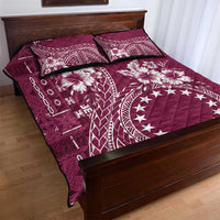 Kia Orana Cook Islands Quilt Bed Set Tiare and Stars - Maroon