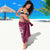 Kia Orana Cook Islands Sarong Tiare and Stars - Maroon