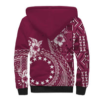 Kia Orana Cook Islands Sherpa Hoodie Tiare and Stars - Maroon