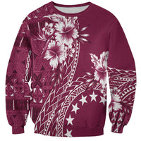 Kia Orana Cook Islands Sweatshirt Tiare and Stars - Maroon