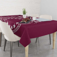 Kia Orana Cook Islands Tablecloth Tiare and Stars - Maroon