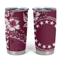 Kia Orana Cook Islands Tumbler Cup Tiare & Stars - Maroon