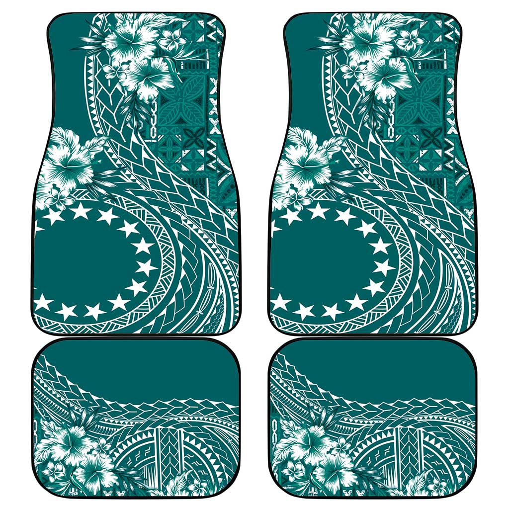 Kia Orana Cook Islands Car Mats Tiare and Stars - Teal