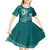 Kia Orana Cook Islands Kid Short Sleeve Dress Tiare and Stars - Teal