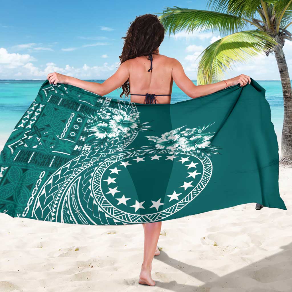 Kia Orana Cook Islands Sarong Tiare and Stars - Teal