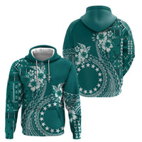 Kia Orana Cook Islands Zip Hoodie Tiare and Stars - Teal