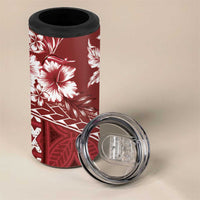 Kia Orana Cook Islands 4 in 1 Can Cooler Tumbler Tiare & Stars - Scarlet