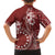 Kia Orana Cook Islands Family Matching Off Shoulder Short Dress and Hawaiian Shirt Tiare and Stars - Scarlet