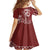 Kia Orana Cook Islands Family Matching Off Shoulder Short Dress and Hawaiian Shirt Tiare and Stars - Scarlet