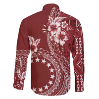 Kia Orana Cook Islands Family Matching Off Shoulder Short Dress and Hawaiian Shirt Tiare and Stars - Scarlet