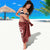 Kia Orana Cook Islands Sarong Tiare and Stars - Scarlet