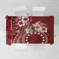 Kia Orana Cook Islands Tablecloth Tiare and Stars - Scarlet