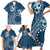 Kia Orana Cook Islands Family Matching Short Sleeve Bodycon Dress and Hawaiian Shirt Tiare and Stars - Navy Blue