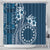 Kia Orana Cook Islands Shower Curtain Tiare and Stars - Navy Blue