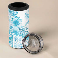 Kia Orana Cook Islands 4 in 1 Can Cooler Tumbler Tiare & Stars - Turquoise