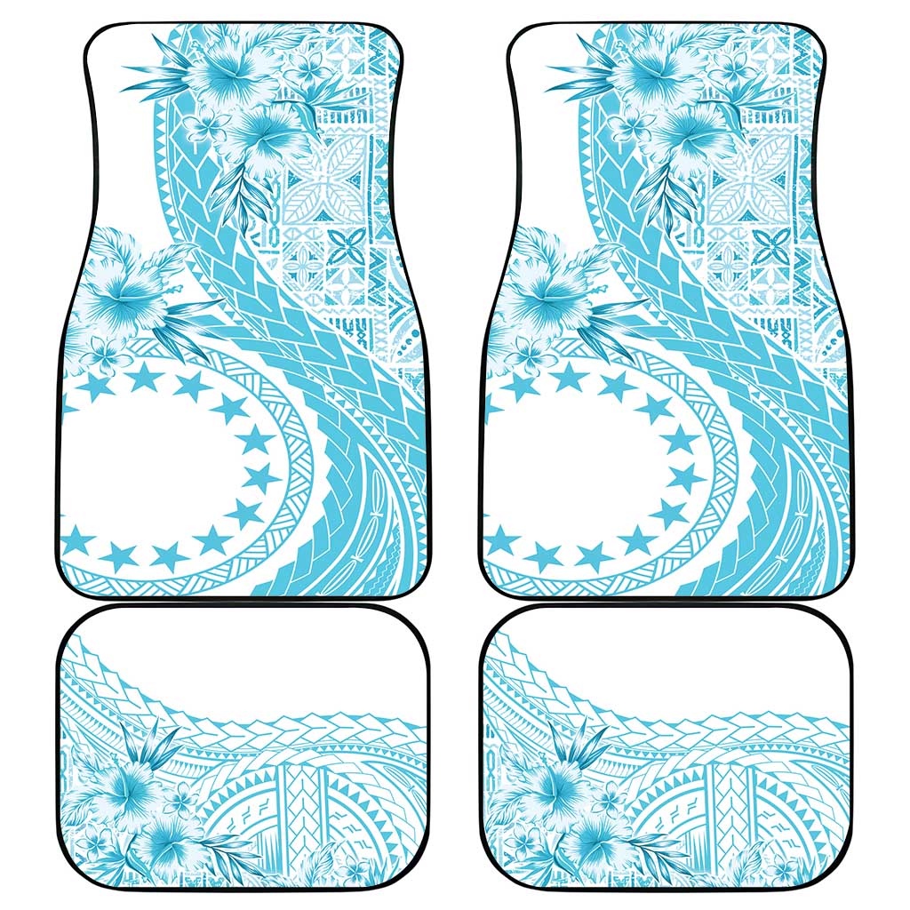 Kia Orana Cook Islands Car Mats Tiare and Stars - Turquoise